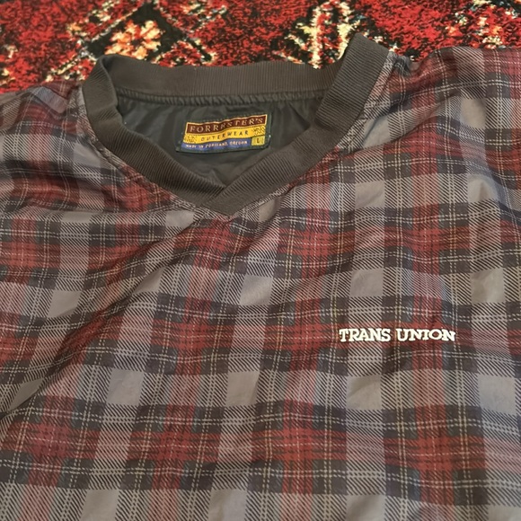 Vintage Forrester’s Outerwear Pullover‎ Pockets Plaid VNeck Trans Union - Picture 2 of 4